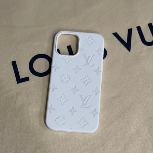 White Lv phone case come with screen protector